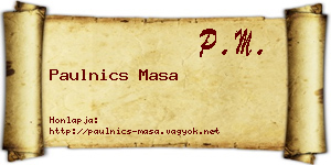 Paulnics Masa névjegykártya